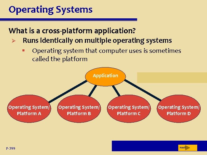 Operating Systems What is a cross-platform application? Ø Runs identically on multiple operating systems