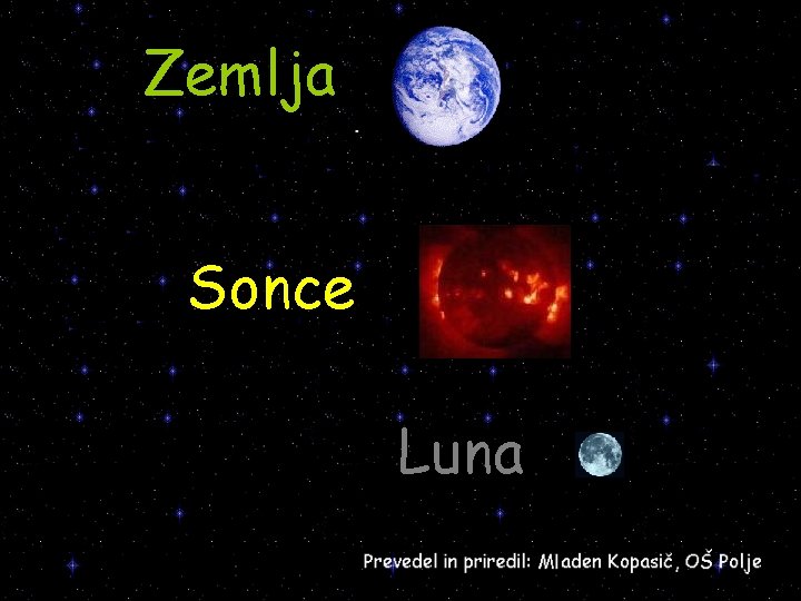 Zemlja Sonce Luna 