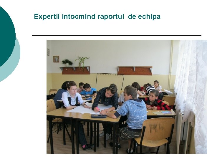 Expertii intocmind raportul de echipa 