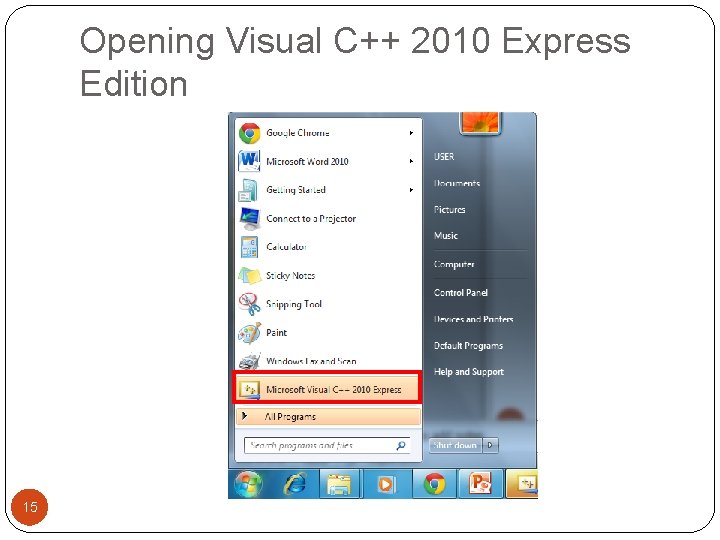 Opening Visual C++ 2010 Express Edition 15 