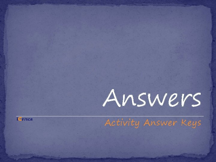 Answers Activity Answer Keys Answers Activity Answer Keys