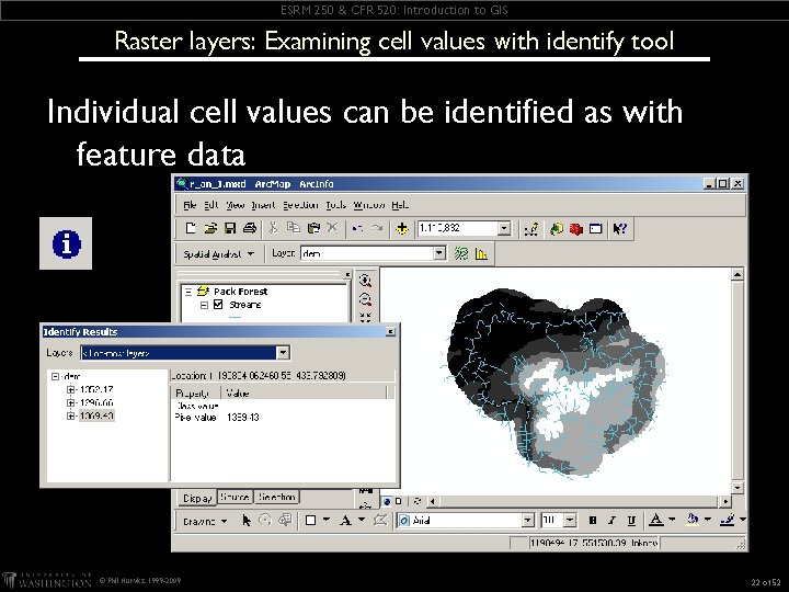 ESRM 250 & CFR 520: Introduction to GIS Raster layers: Examining cell values with