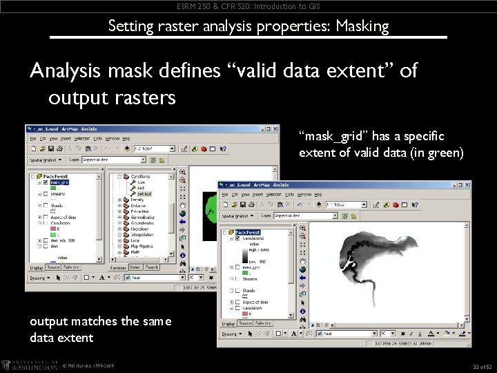 ESRM 250 & CFR 520: Introduction to GIS Setting raster analysis properties: Masking Analysis