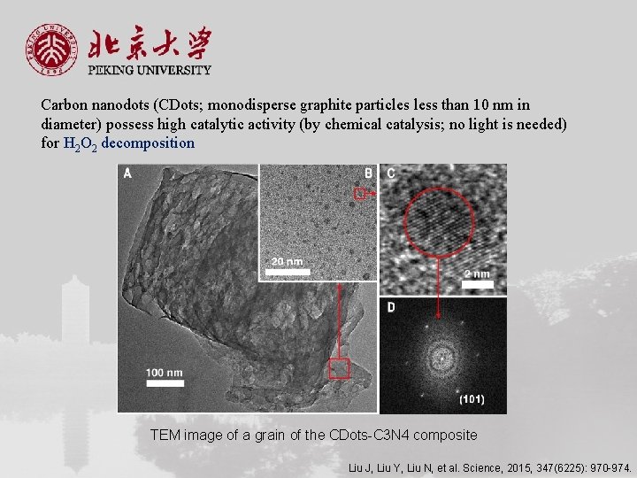 Carbon nanodots (CDots; monodisperse graphite particles less than 10 nm in diameter) possess high
