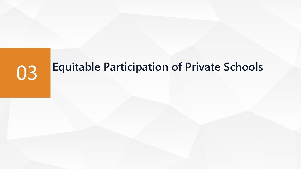 03 Equitable Participation of Private Schools 