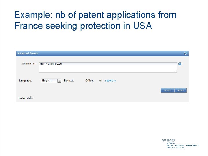 Example: nb of patent applications from France seeking protection in USA 