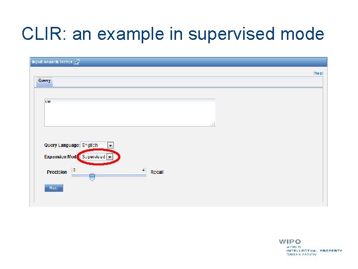 CLIR: an example in supervised mode 