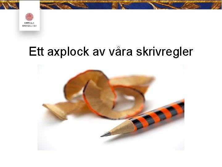 Ett axplock av våra skrivregler 