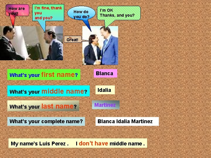 How are you? I’m fine, thank you and you? How do you do? I’m