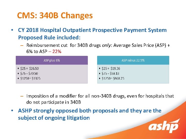 CMS: 340 B Changes • CY 2018 Hospital Outpatient Prospective Payment System Proposed Rule