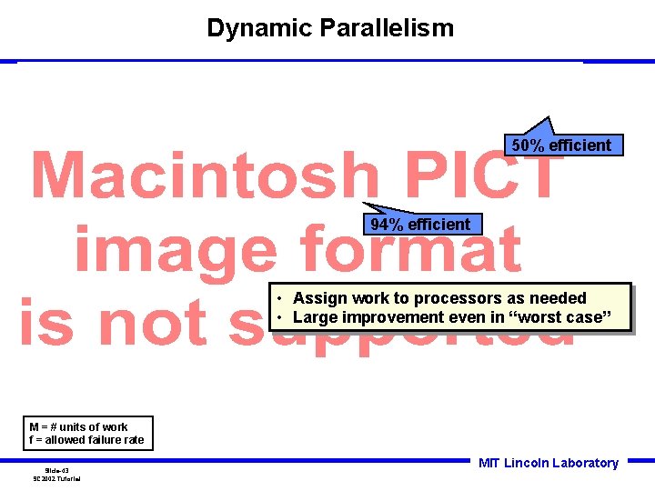 Dynamic Parallelism 50% efficient 94% efficient • Assign work to processors as needed • Dynamic Parallelism 50% efficient 94% efficient • Assign work to processors as needed •