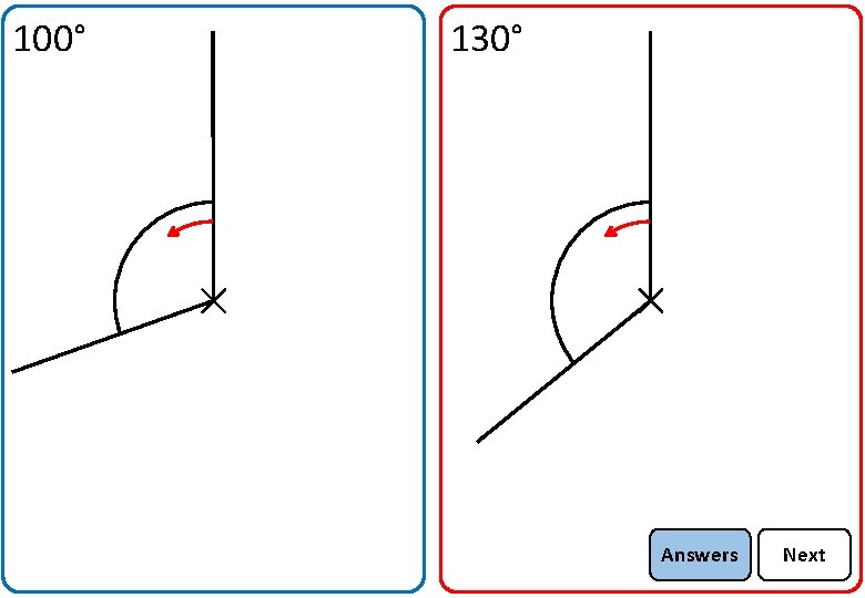100° 130° Answers Next 