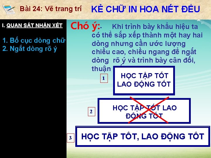 Bài 24: Vẽ trang trí I. QUAN SÁT NHẬN XÉT Tiết 25 - Bài