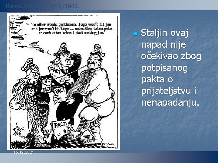 Ratna zbivanja 1941. -1943. n 15. 12. 2021. Staljin ovaj napad nije očekivao zbog