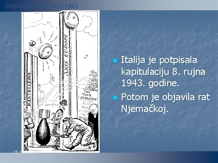 Ratna zbivanja 1941. -1943. n n 15. 12. 2021. Italija je potpisala kapitulaciju 8.