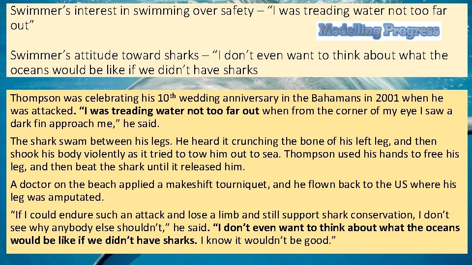 Swimmer’s interest in swimming over safety – “I was treading water not too far Swimmer’s interest in swimming over safety – “I was treading water not too far