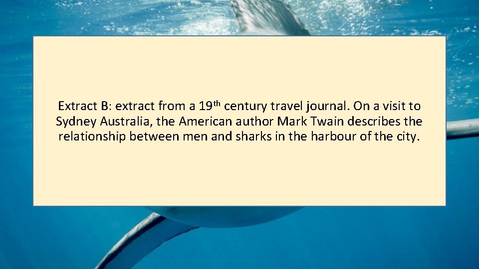 Extract B: extract from a 19 th century travel journal. On a visit to Extract B: extract from a 19 th century travel journal. On a visit to