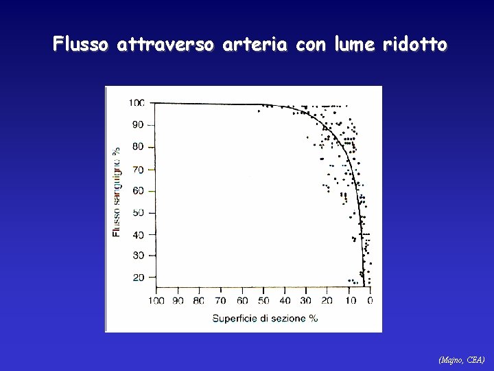 Flusso attraverso arteria con lume ridotto (Majno, CEA) 