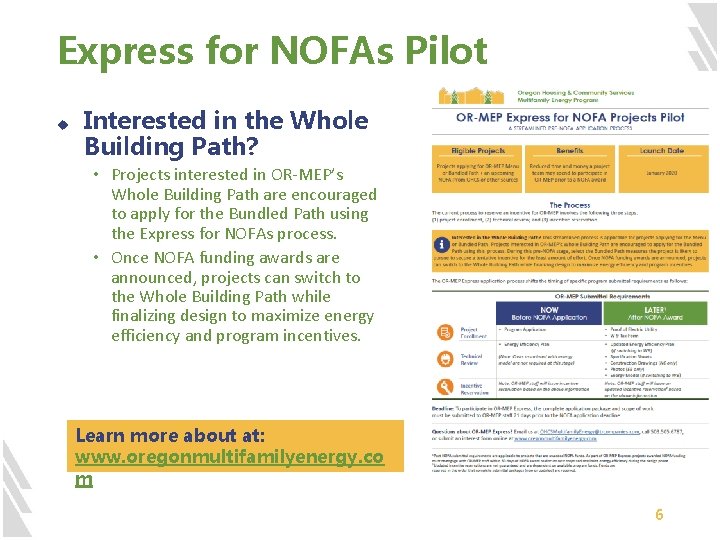 Express for NOFAs Pilot u Interested in the Whole Building Path? • Projects interested