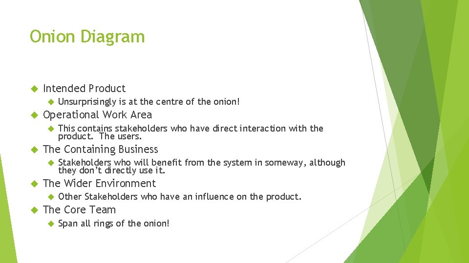 Onion Diagram Intended Product Operational Work Area Stakeholders who will benefit from the system
