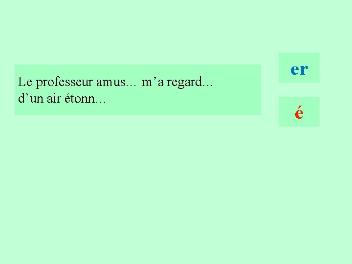 5 Le professeur amus… m’a regard… d’un air étonn… er é 5 Le professeur amus… m’a regard… d’un air étonn… er é