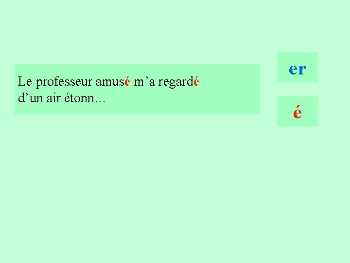 5 Le professeur amusé m’a regardé d’un air étonn… er é 5 Le professeur amusé m’a regardé d’un air étonn… er é