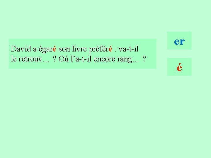 6 David a égaré son livre préféré : va-t-il le retrouv… ? Où l’a-t-il