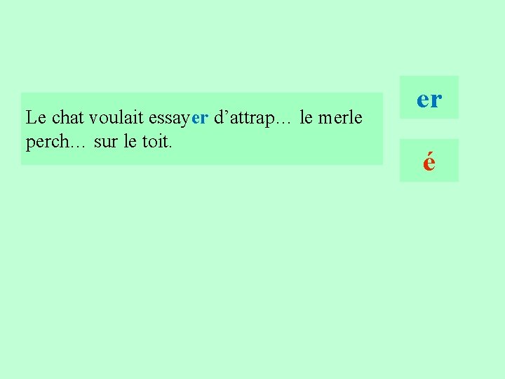 14 Le chat voulait essayer d’attrap… le merle perch… sur le toit. er é