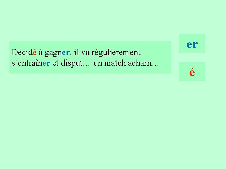 15 Décidé à gagner, il va régulièrement s’entraîner et disput… un match acharn… er