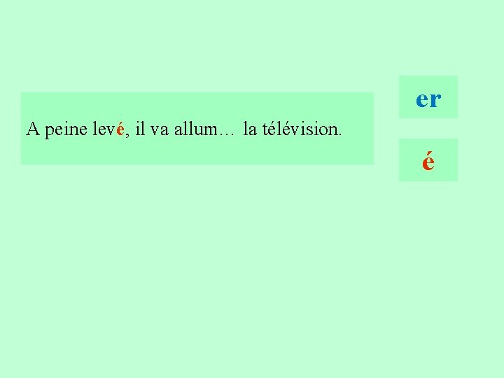 16 er A peine levé, il va allum… la télévision. é 