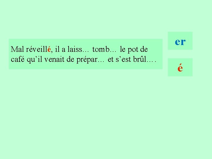 18 Mal réveillé, il a laiss… tomb… le pot de café qu’il venait de