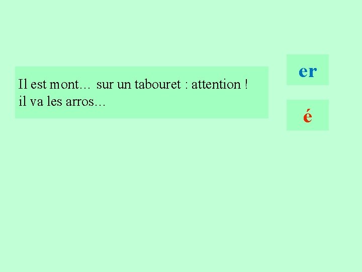 8 Il est mont… sur un tabouret : attention ! il va les arros…