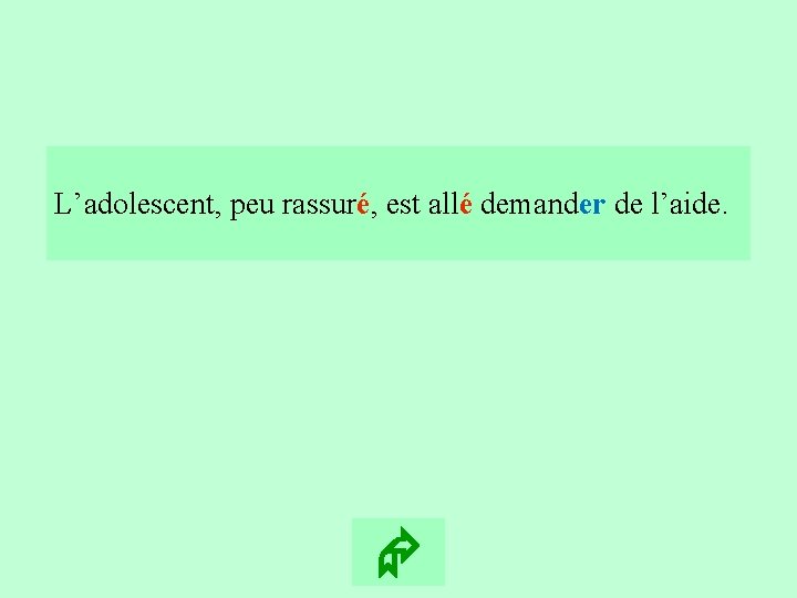 3 L’adolescent, peu rassuré, est allé demander de l’aide. 3 L’adolescent, peu rassuré, est allé demander de l’aide.