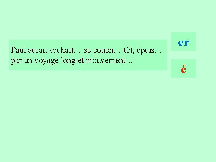 4 Paul aurait souhait… se couch… tôt, épuis… par un voyage long et mouvement…