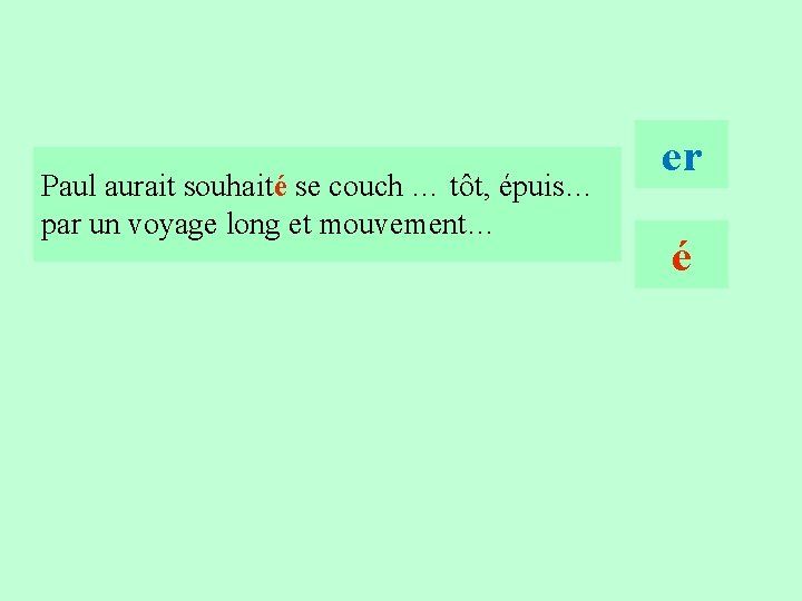 4 Paul aurait souhaité se couch … tôt, épuis… par un voyage long et