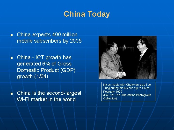 China Today n n n China expects 400 million mobile subscribers by 2005 China