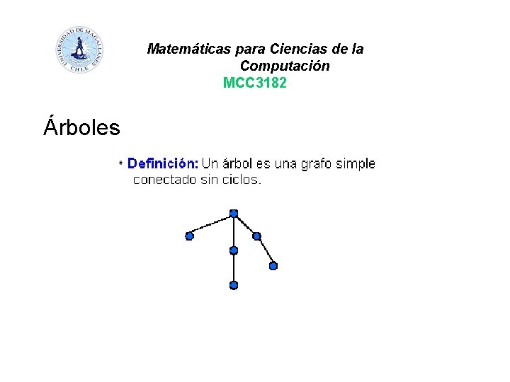 Matemáticas para Ciencias de la Computación MCC 3182 Árboles 