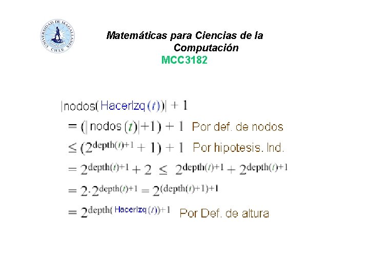 Matemáticas para Ciencias de la Computación MCC 3182 