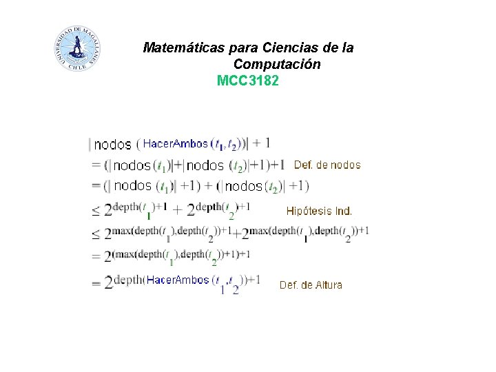 Matemáticas para Ciencias de la Computación MCC 3182 