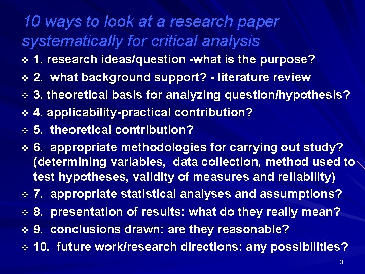 10 ways to look at a research paper systematically for critical analysis v v
