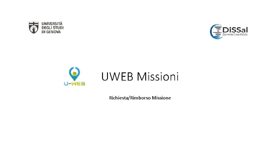 UWEB Missioni Richiesta/Rimborso Missione 