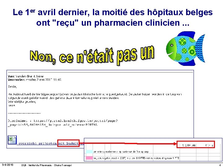 Le 1 er avril dernier, la moitié des hôpitaux belges ont "reçu" un pharmacien