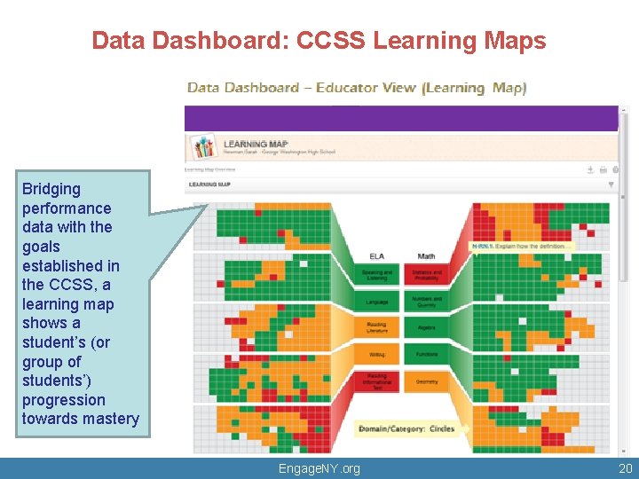 Data Dashboard: CCSS Learning Maps Bridging performance data with the goals established in the