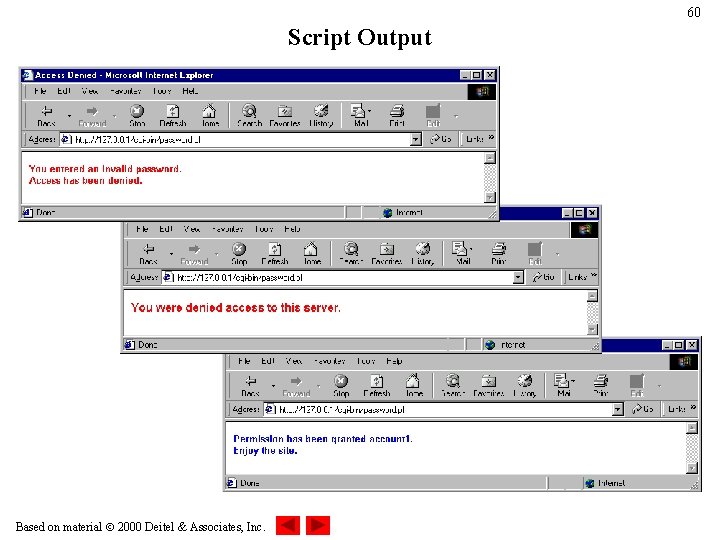 60 Script Output Based on material 2000 Deitel & Associates, Inc. 