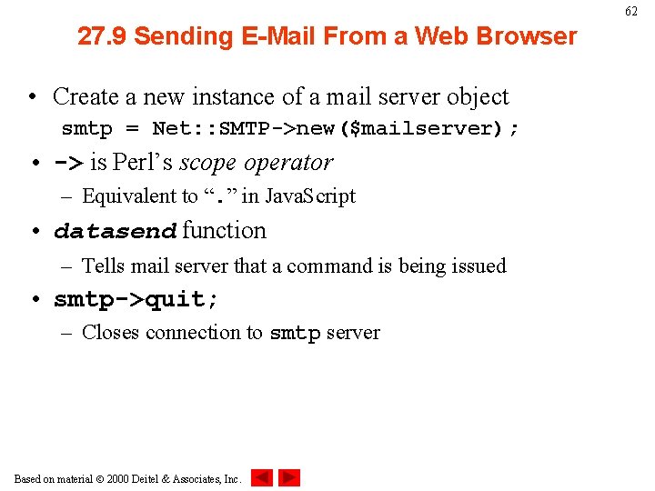 62 27. 9 Sending E-Mail From a Web Browser • Create a new instance