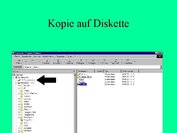 Kopie auf Diskette Kopie auf Diskette