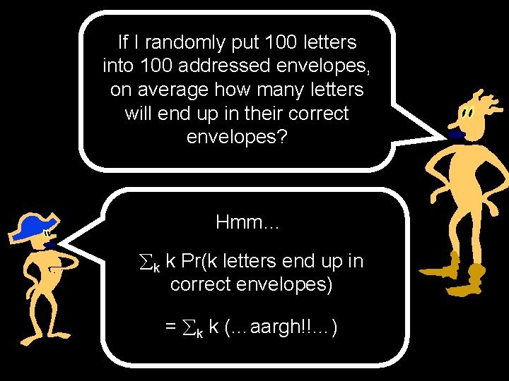 If I randomly put 100 letters into 100 addressed envelopes, on average how many