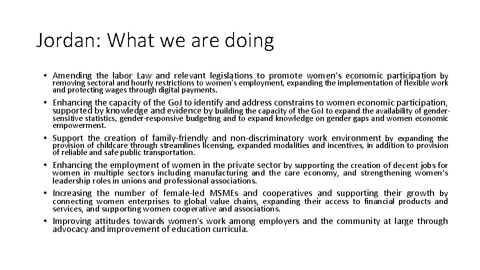 WOMENS ECONOMIC EMPOWERMENT ACTION PLAN Jordan Jordan Our