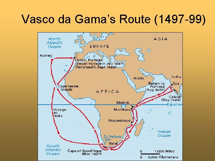 Vasco da Gama’s Route (1497 -99) 
