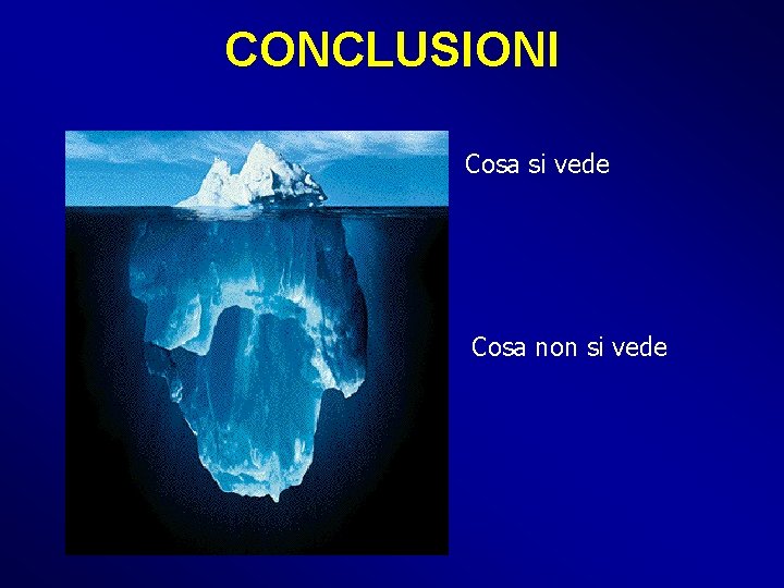 CONCLUSIONI Cosa si vede Cosa non si vede 